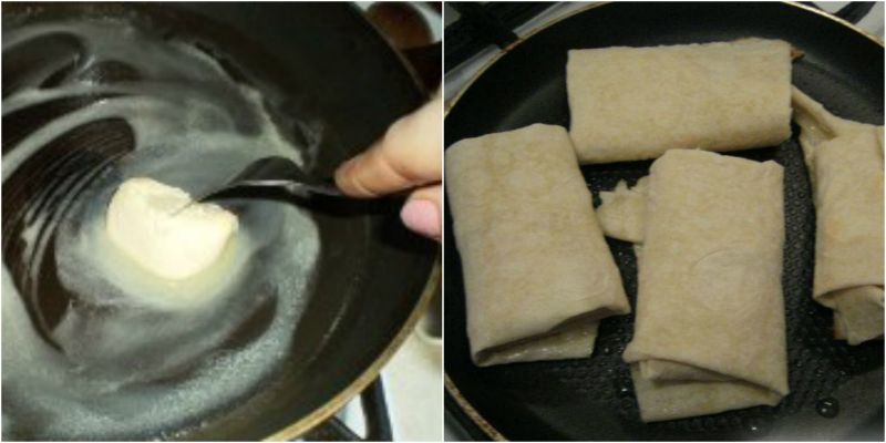 Конвертики из лаваша с яблоками