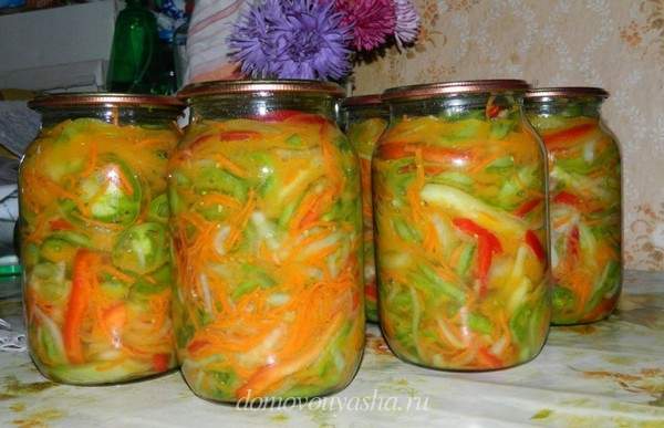 Зеленые помидоры по корейски 